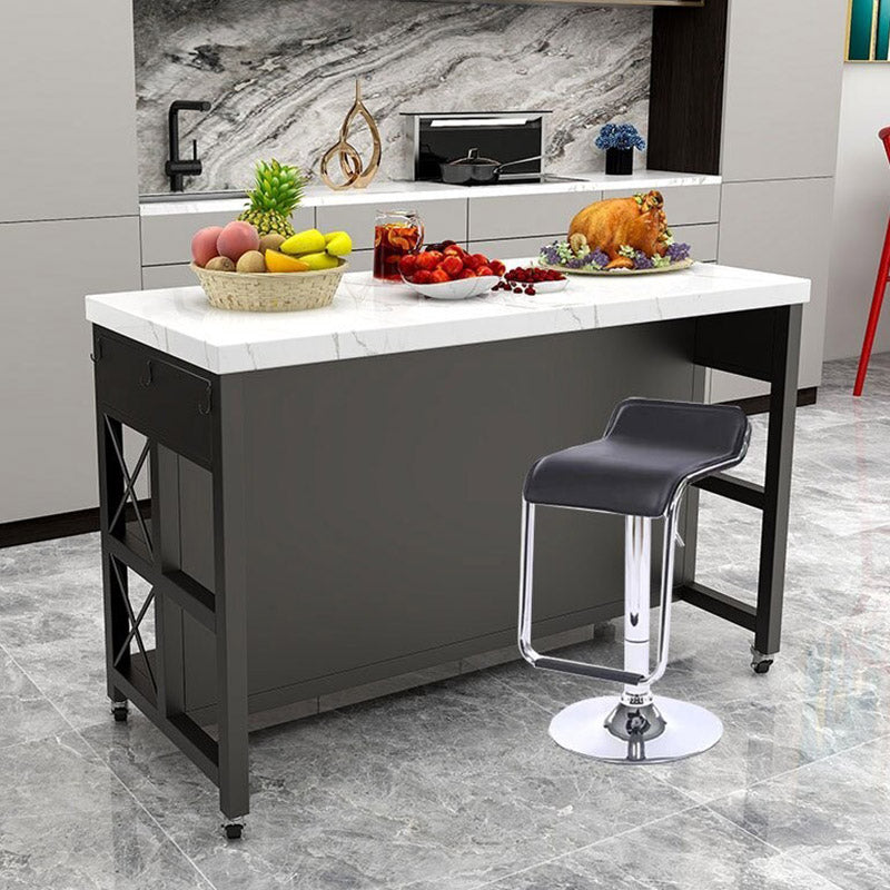 Modern Open Storage Prep Table Dining Room Kitchen Trolley with Drawer