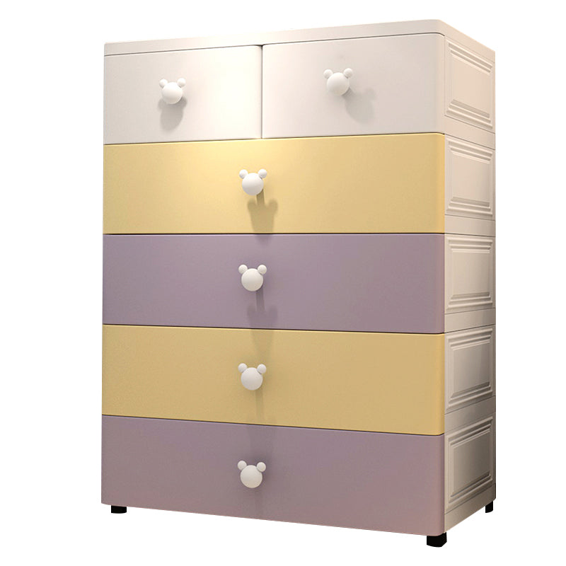 Vertical Modern Nursery Dresser 6 Drawers Kids Nightstand, 24 " Wide