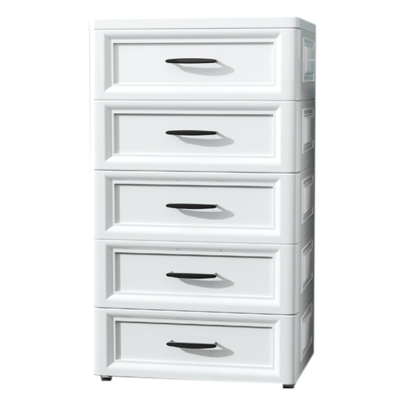 10.92 Inch W Modern Nursery Dresser Plastic Chest Kids Nightstand with 5 Drawers