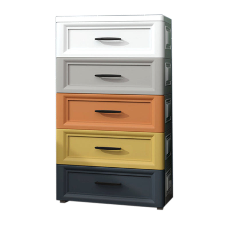 10.92 Inch W Modern Nursery Dresser Plastic Chest Kids Nightstand with 5 Drawers