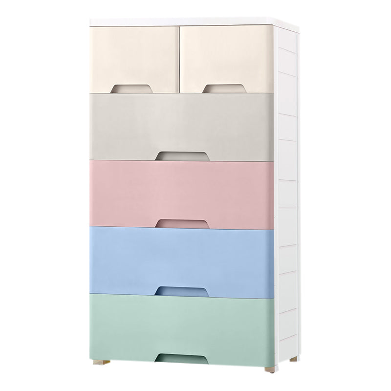 Plastic Kids Nightstand Modern Nursery Dresser with 5/6 Drawers , 11.7 Inch W