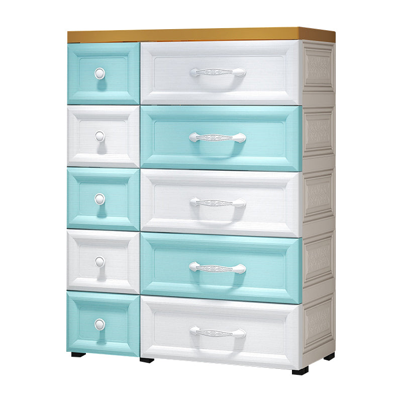 Scandinavian Vertical Kids Nightstand 10 Drawers Nursery Dresser