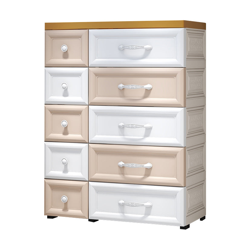 Scandinavian Vertical Kids Nightstand 10 Drawers Nursery Dresser