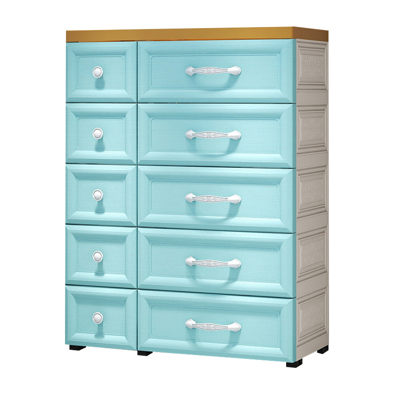 Scandinavian Vertical Kids Nightstand 10 Drawers Nursery Dresser