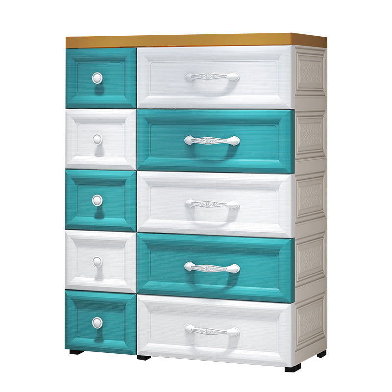 Scandinavian Vertical Kids Nightstand 10 Drawers Nursery Dresser