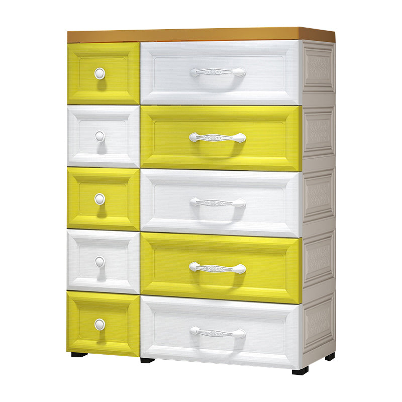 Scandinavian Vertical Kids Nightstand 10 Drawers Nursery Dresser