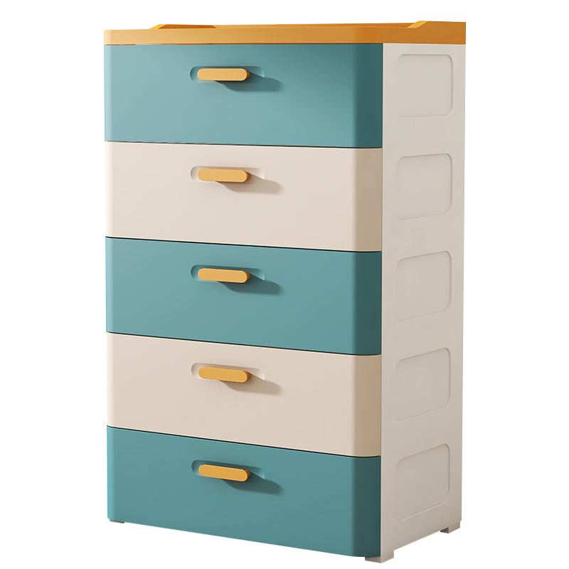 Vertical Scandinavian Kids Nightstand 5 Drawers Nursery Dresser