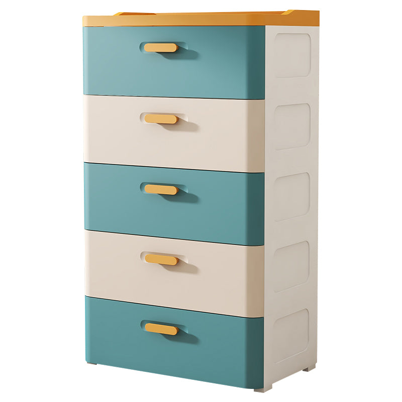 Vertical Scandinavian Kids Nightstand 5 Drawers Nursery Dresser