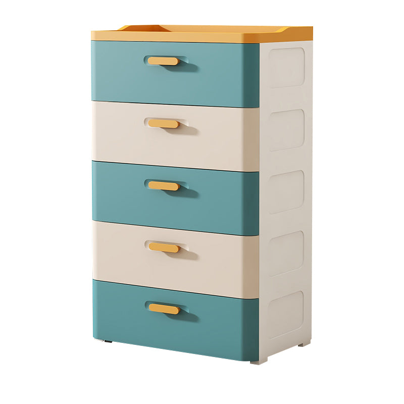 Vertical Scandinavian Kids Nightstand 5 Drawers Nursery Dresser