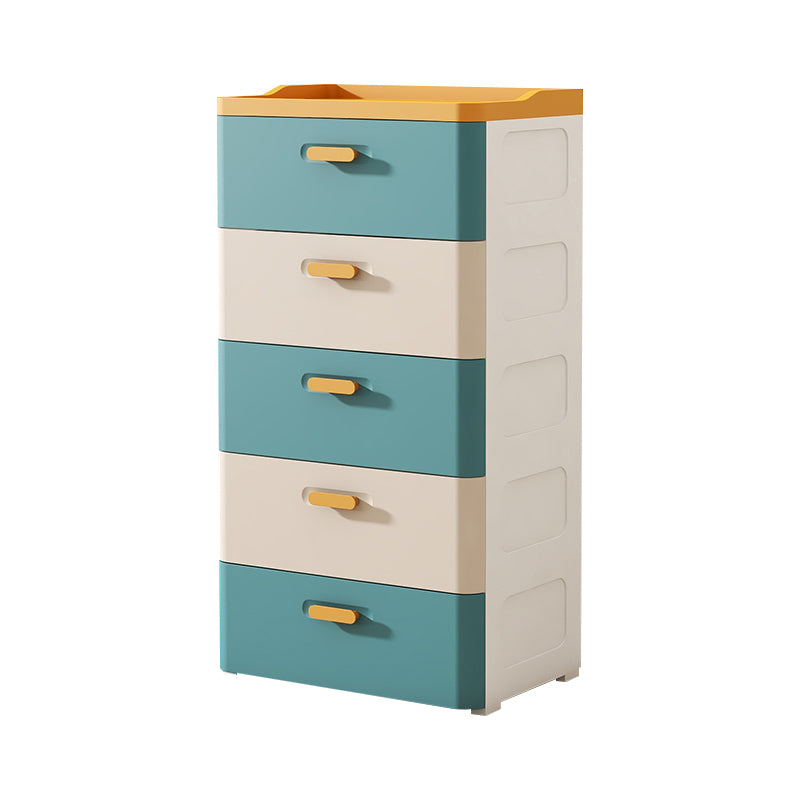 Vertical Scandinavian Kids Nightstand 5 Drawers Nursery Dresser