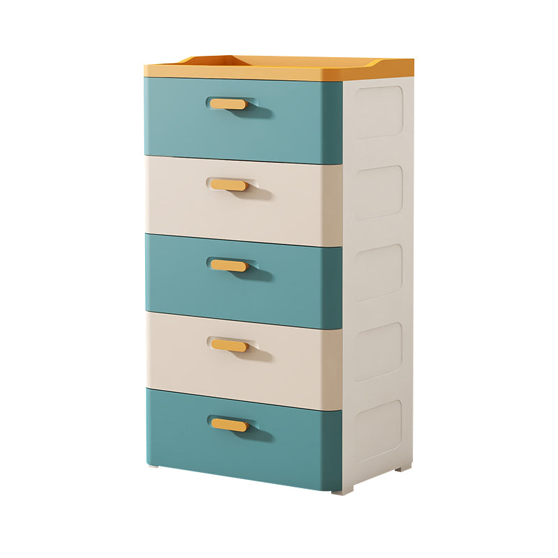 Vertical Scandinavian Kids Nightstand 5 Drawers Nursery Dresser