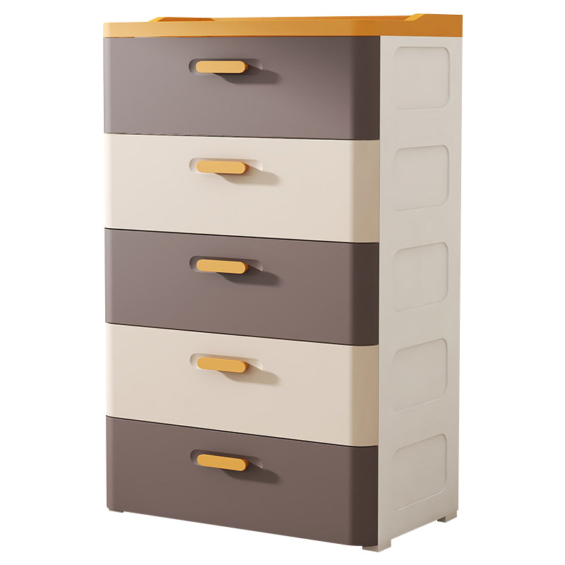 Vertical Scandinavian Kids Nightstand 5 Drawers Nursery Dresser