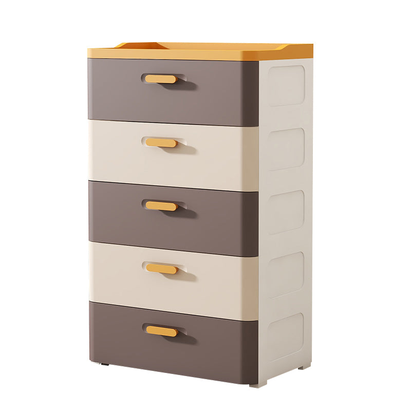 Vertical Scandinavian Kids Nightstand 5 Drawers Nursery Dresser