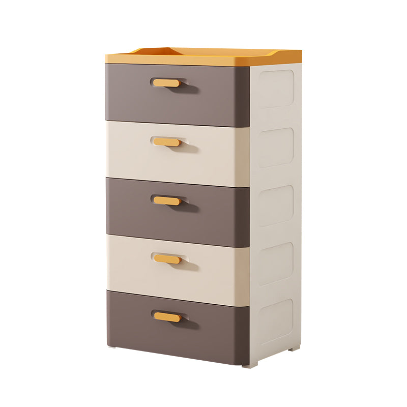 Vertical Scandinavian Kids Nightstand 5 Drawers Nursery Dresser