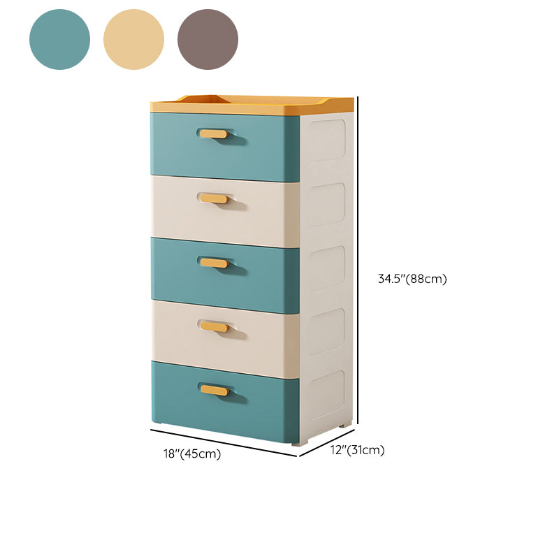 Vertical Scandinavian Kids Nightstand 5 Drawers Nursery Dresser