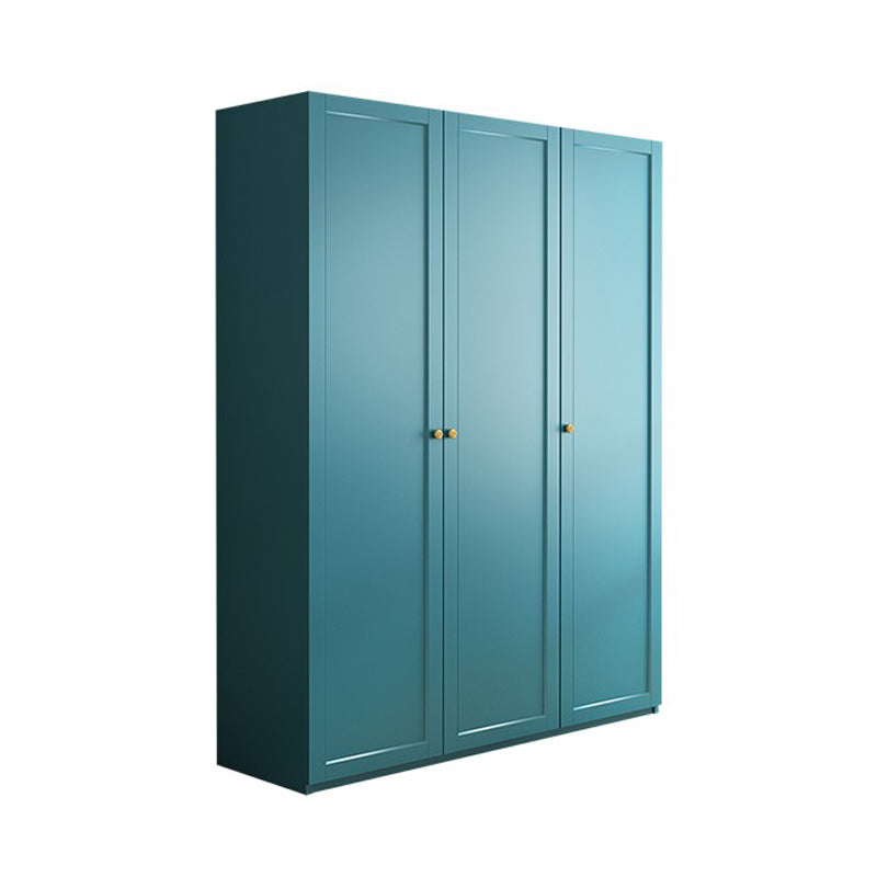 Modern Blue Bedroom Armoire Manufactured Wood Wardrobe Armoire