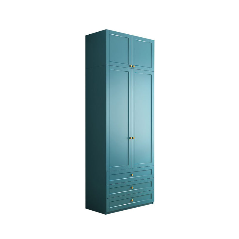 Modern Blue Bedroom Armoire Manufactured Wood Wardrobe Armoire