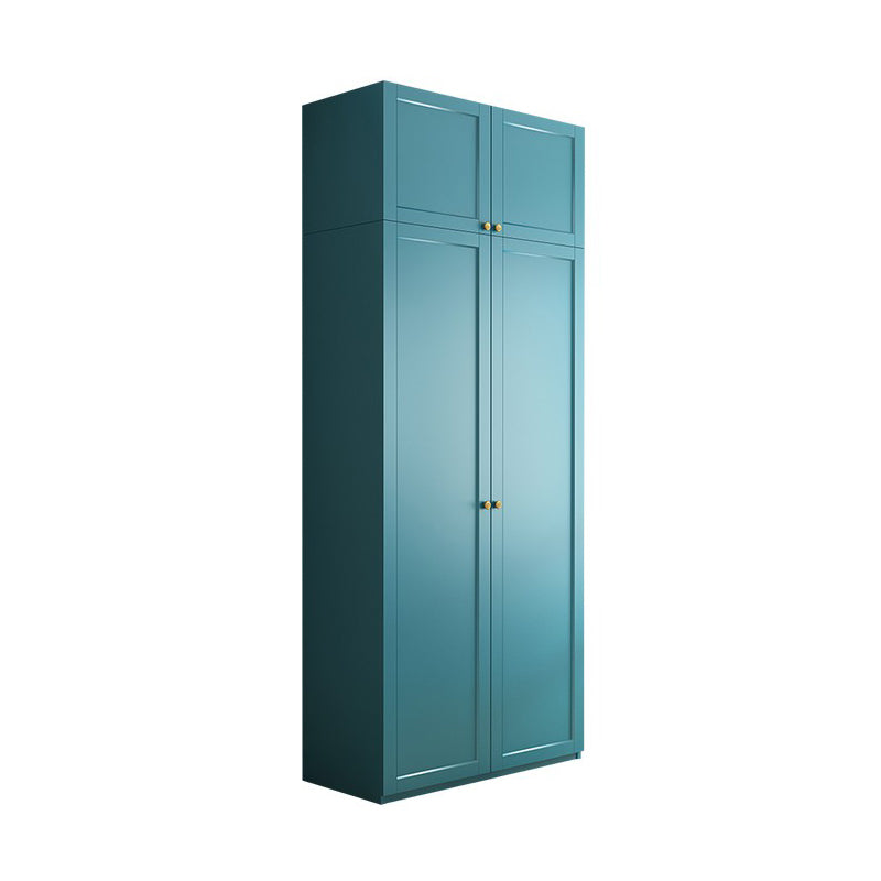 Modern Blue Bedroom Armoire Manufactured Wood Wardrobe Armoire