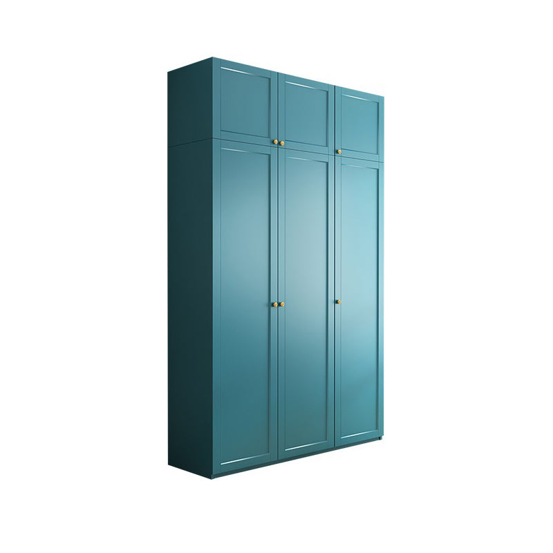 Modern Blue Bedroom Armoire Manufactured Wood Wardrobe Armoire