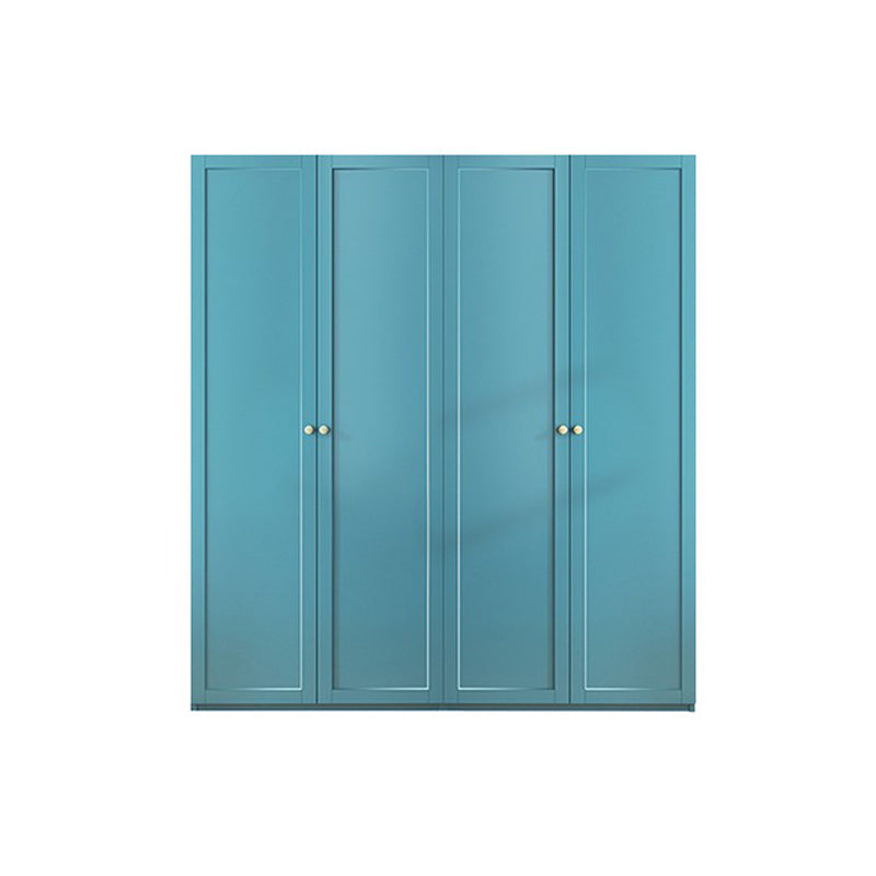 Modern Blue Bedroom Armoire Manufactured Wood Wardrobe Armoire