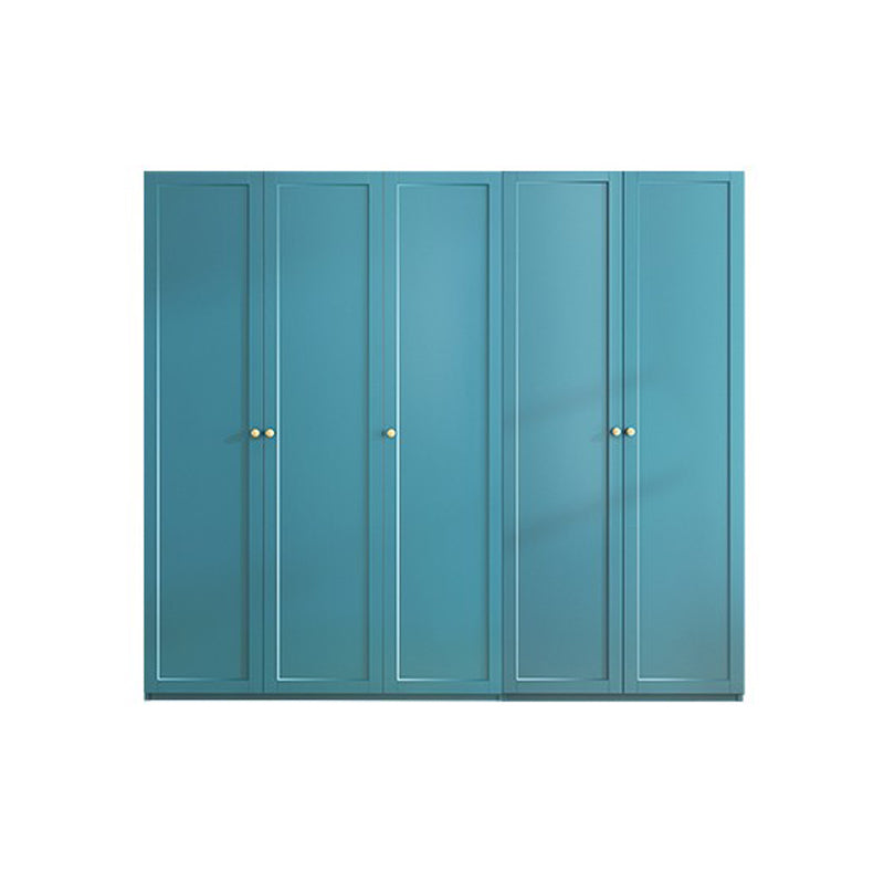 Modern Blue Bedroom Armoire Manufactured Wood Wardrobe Armoire