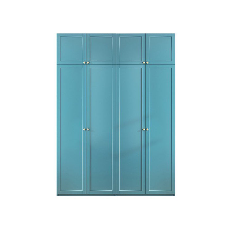 Modern Blue Bedroom Armoire Manufactured Wood Wardrobe Armoire