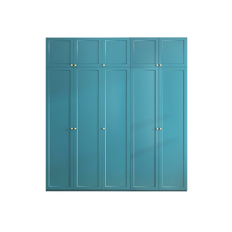 Modern Blue Bedroom Armoire Manufactured Wood Wardrobe Armoire