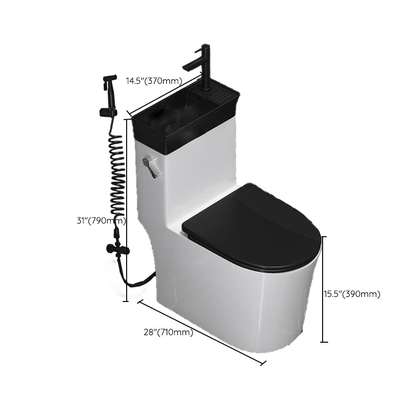 Contemporary 1 Piece Flush Toilet Floor Mounted Urine Toilet for Washroom