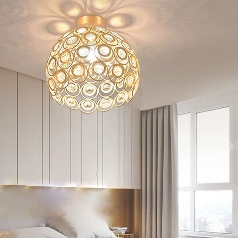 Contemporary Creative Ceiling Lamp Crystal Flush Mount Light Fixture for Bedroom