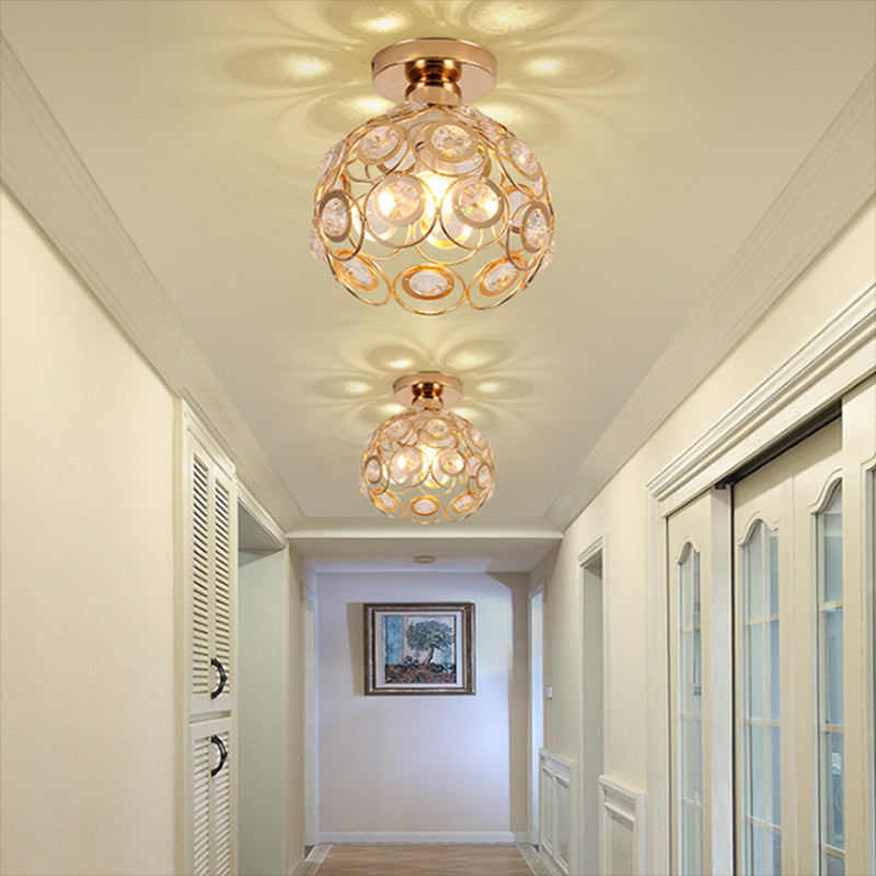 Contemporary Creative Ceiling Lamp Crystal Flush Mount Light Fixture for Bedroom