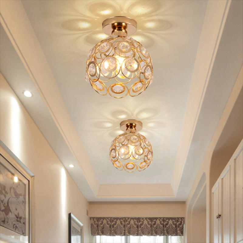 Contemporary Creative Ceiling Lamp Crystal Flush Mount Light Fixture for Bedroom