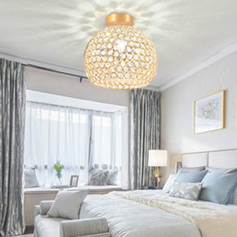 Contemporary Creative Ceiling Lamp Crystal Flush Mount Light Fixture for Bedroom