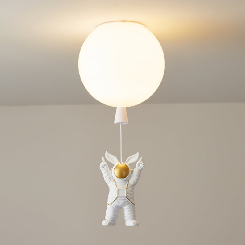 Modern Simple Ceiling Lamp Astronaut Flush Mount Light Fixture for Bedroom