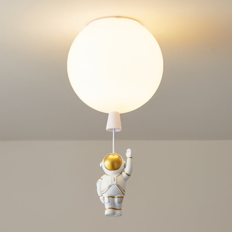 Modern Simple Ceiling Lamp Astronaut Flush Mount Light Fixture for Bedroom