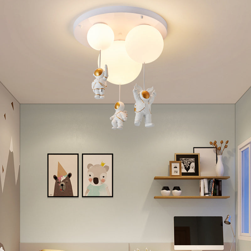 Modern Simple Ceiling Lamp Astronaut Flush Mount Light Fixture for Bedroom