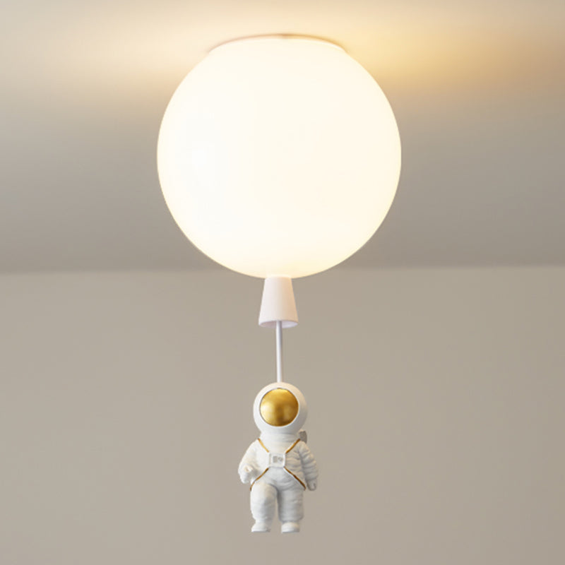 Modern Simple Ceiling Lamp Astronaut Flush Mount Light Fixture for Bedroom