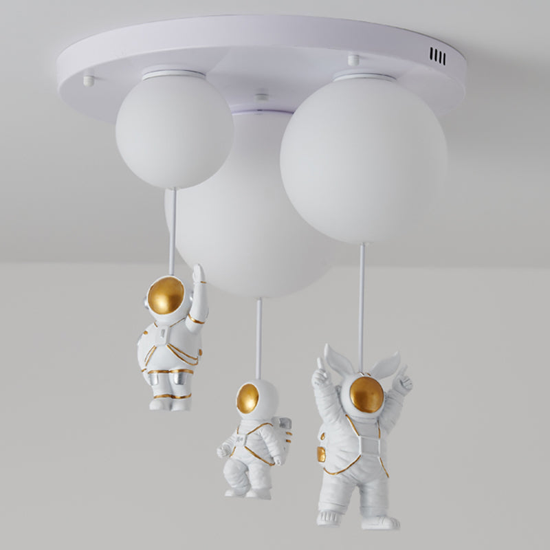 Modern Simple Ceiling Lamp Astronaut Flush Mount Light Fixture for Bedroom