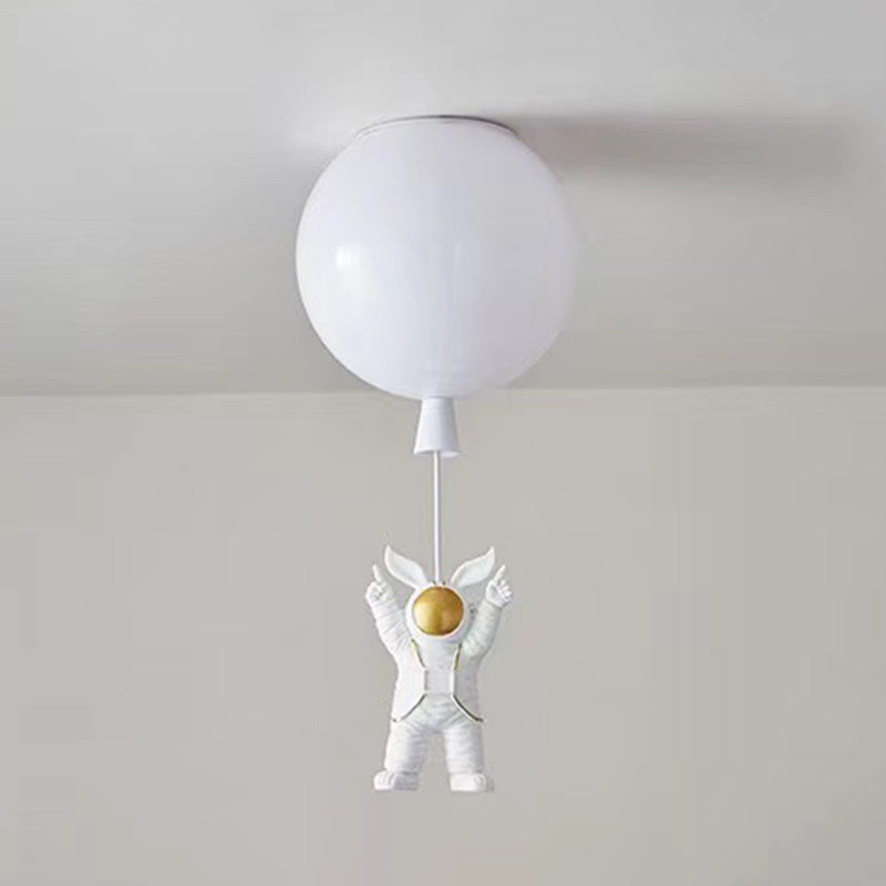 Modern Simple Ceiling Lamp Astronaut Flush Mount Light Fixture for Bedroom