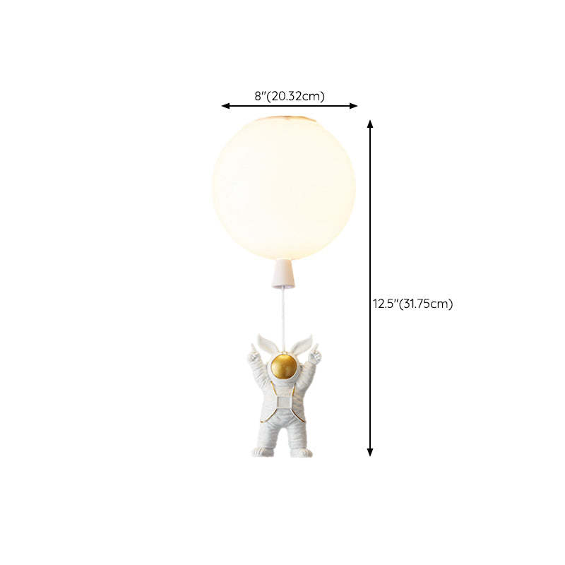 Modern Simple Ceiling Lamp Astronaut Flush Mount Light Fixture for Bedroom