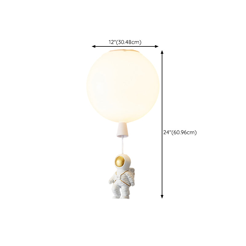 Modern Simple Ceiling Lamp Astronaut Flush Mount Light Fixture for Bedroom