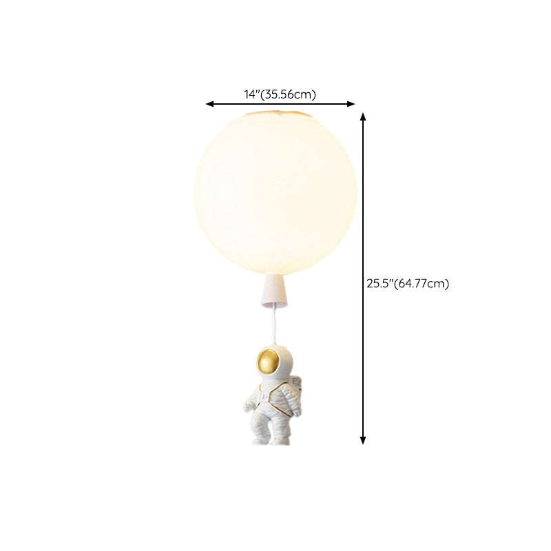 Modern Simple Ceiling Lamp Astronaut Flush Mount Light Fixture for Bedroom