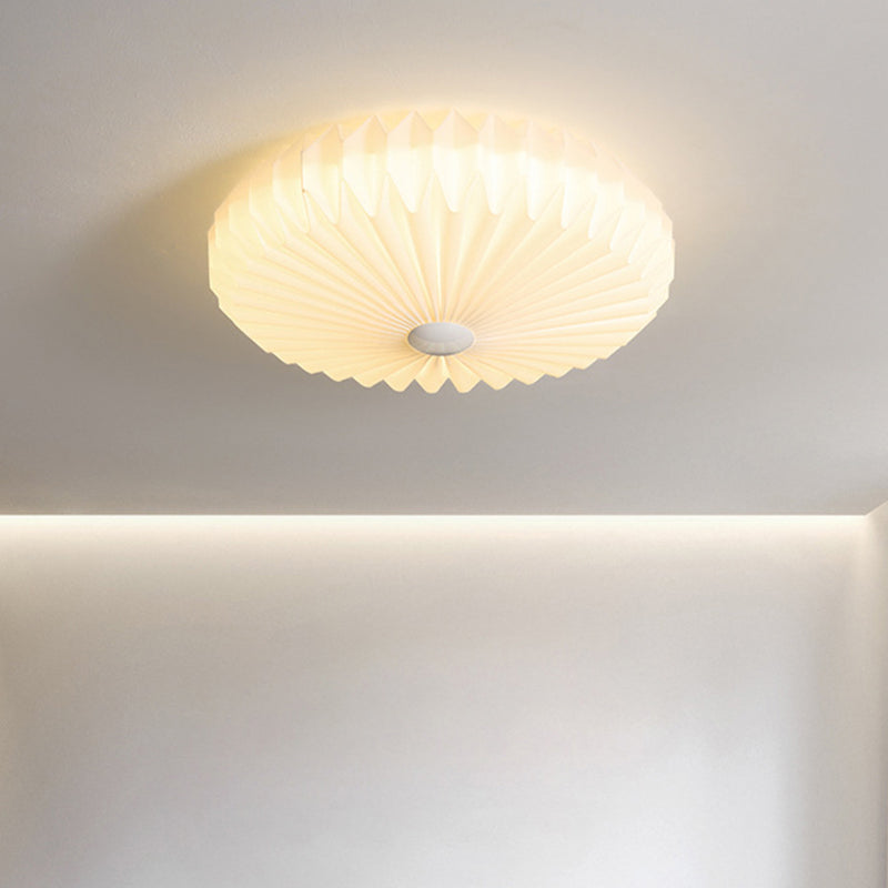 Single White Modernism Flush Mount Lighting Unique Ceiling Light for Bedroom