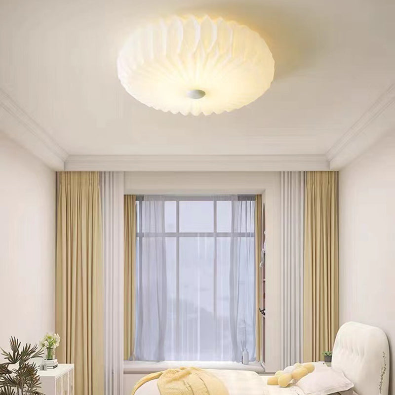 Single White Modernism Flush Mount Lighting Unique Ceiling Light for Bedroom