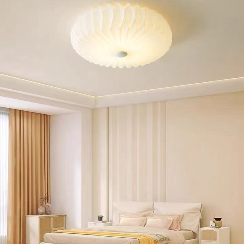 Single White Modernism Flush Mount Lighting Unique Ceiling Light for Bedroom