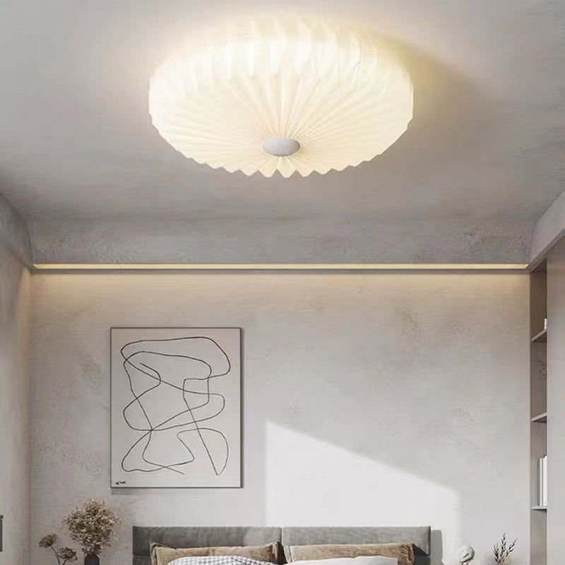 Single White Modernism Flush Mount Lighting Unique Ceiling Light for Bedroom