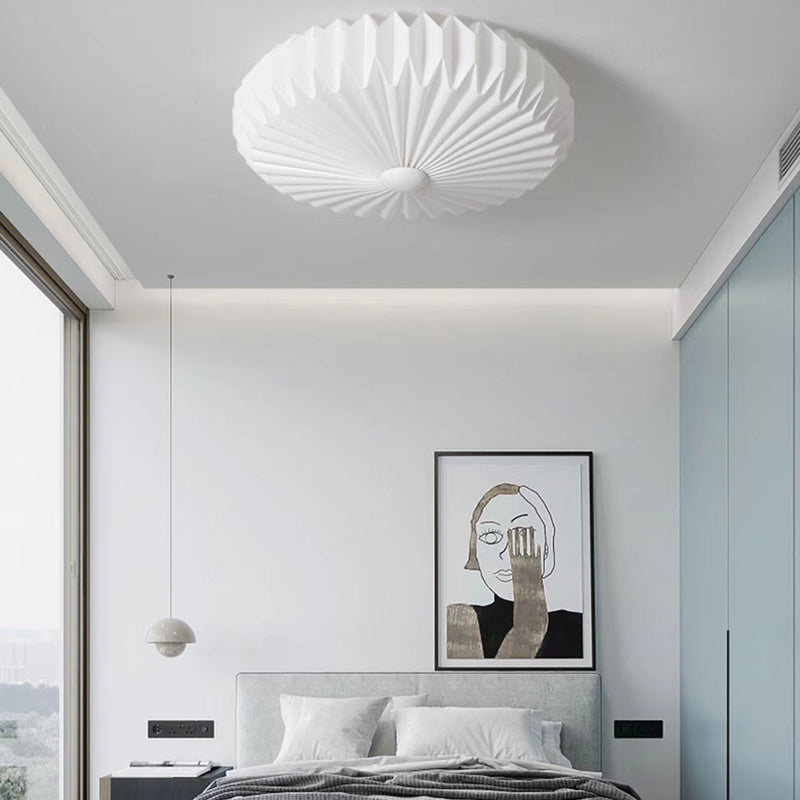 Single White Modernism Flush Mount Lighting Unique Ceiling Light for Bedroom