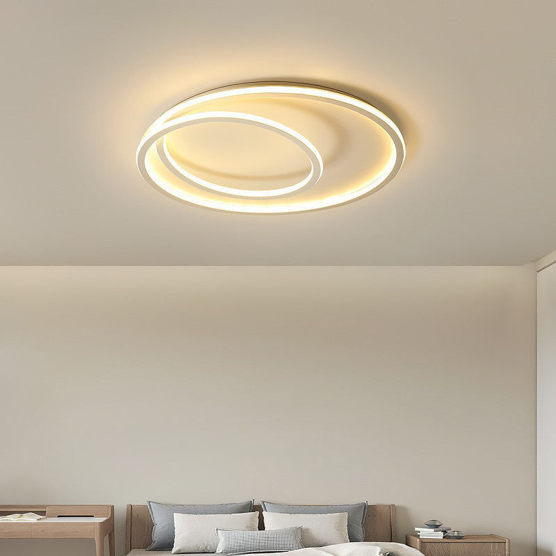 Single Modernism White Flush Mount Lighting Unique Ceiling Light for Bedroom