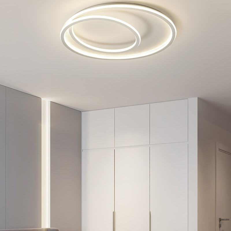 Single Modernism White Flush Mount Lighting Unique Ceiling Light for Bedroom