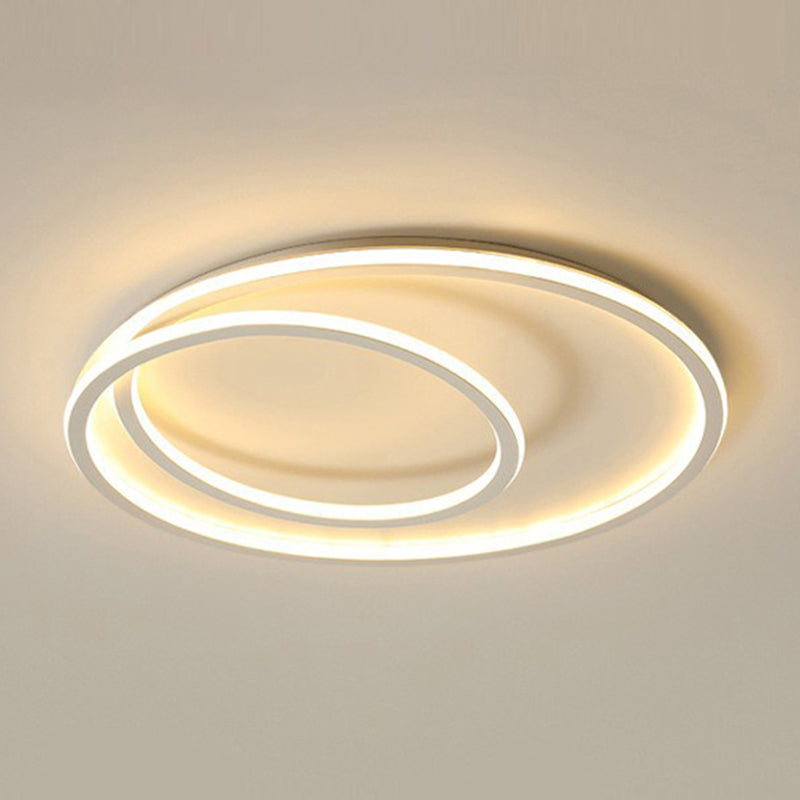 Single Modernism White Flush Mount Lighting Unique Ceiling Light for Bedroom