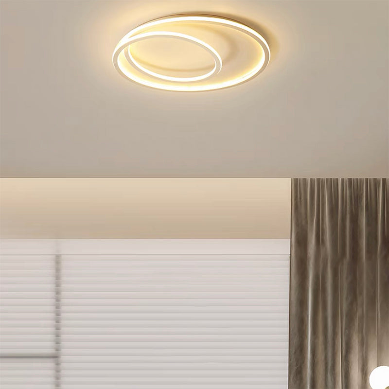 Single Modernism White Flush Mount Lighting Unique Ceiling Light for Bedroom